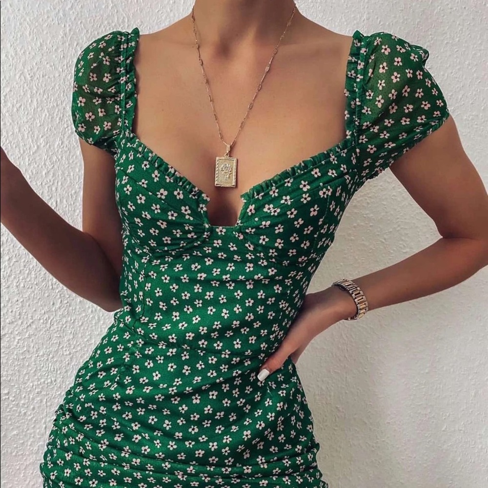 TIGERMIST GREEN FLORAL LILI DRESS